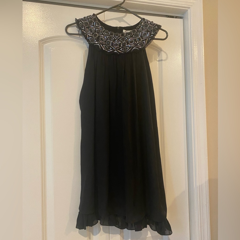 Alice + Olivia sleeveless beaded silk mini dress